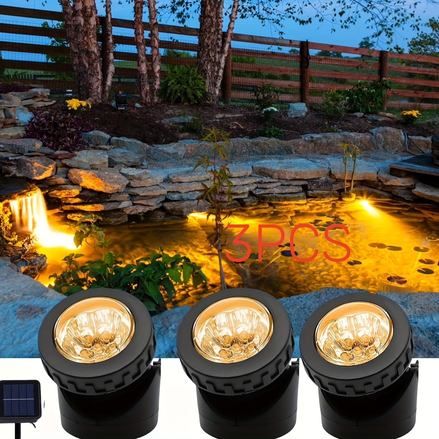 Solar Underwater Pond Light, IP65 Waterproof Projection Light, 6 LED Spotlight Aquarium Light, Perfect for Garden Pool Courtyard Landscape Outdoor Lighting (1 Pack / 2 Pack / 3 Pack)