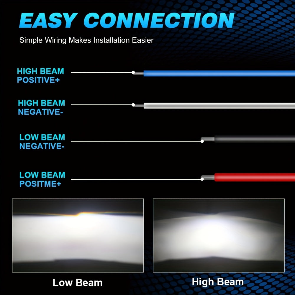 2 Pcs 2.5 Inch Bi-LED Projector Lens Universal Car Headlight Bulbs 100W 40000LM High/Low Beam 6000K LED Car Light Aspherical Lens Perfect Beam Pattern for Most Headlights
