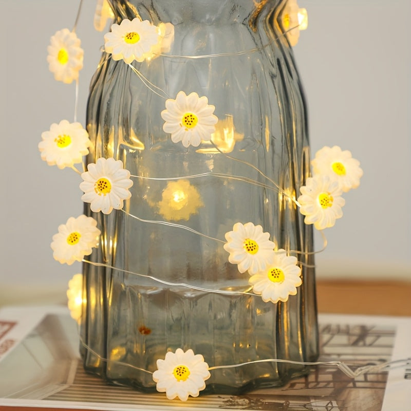 Luminarias室内装饰LED铜丝灯白色向日葵小雏菊龟背叶房间花园庭院节日装饰灯