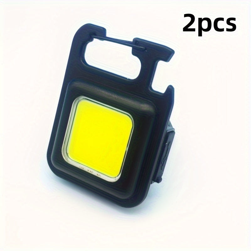 New USB Rechargeable COB Work Light, Portable Multifunctional Flashlight, Keychain Light, Outdoor Mini Light