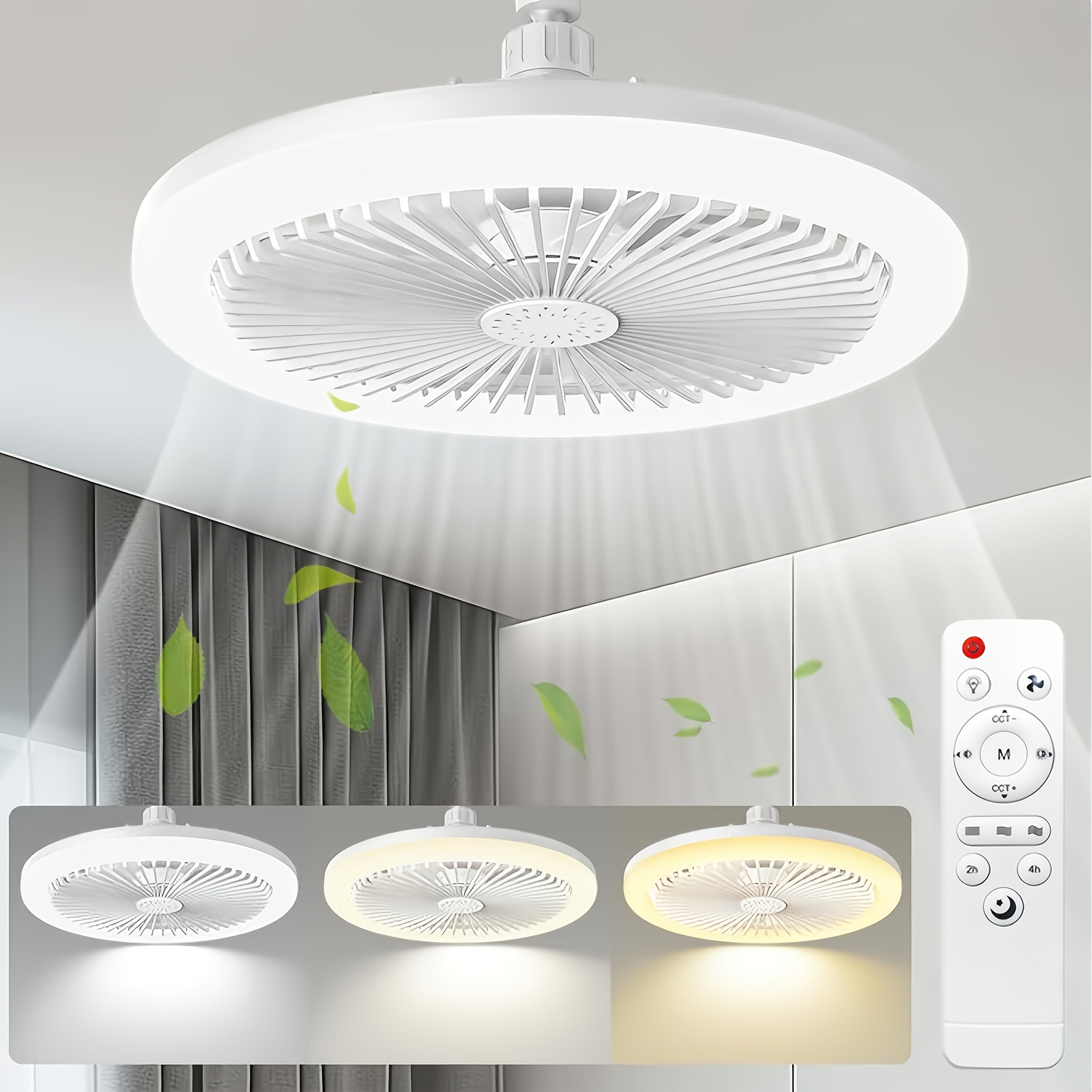 New Outdoor Camping Fan with LED Light, Night Fishing USB Hanging Camp Fan, Remote Control Tent Ceiling Fan Light, High Power Portable Ultra-Long Battery Life Outdoor Camp Light