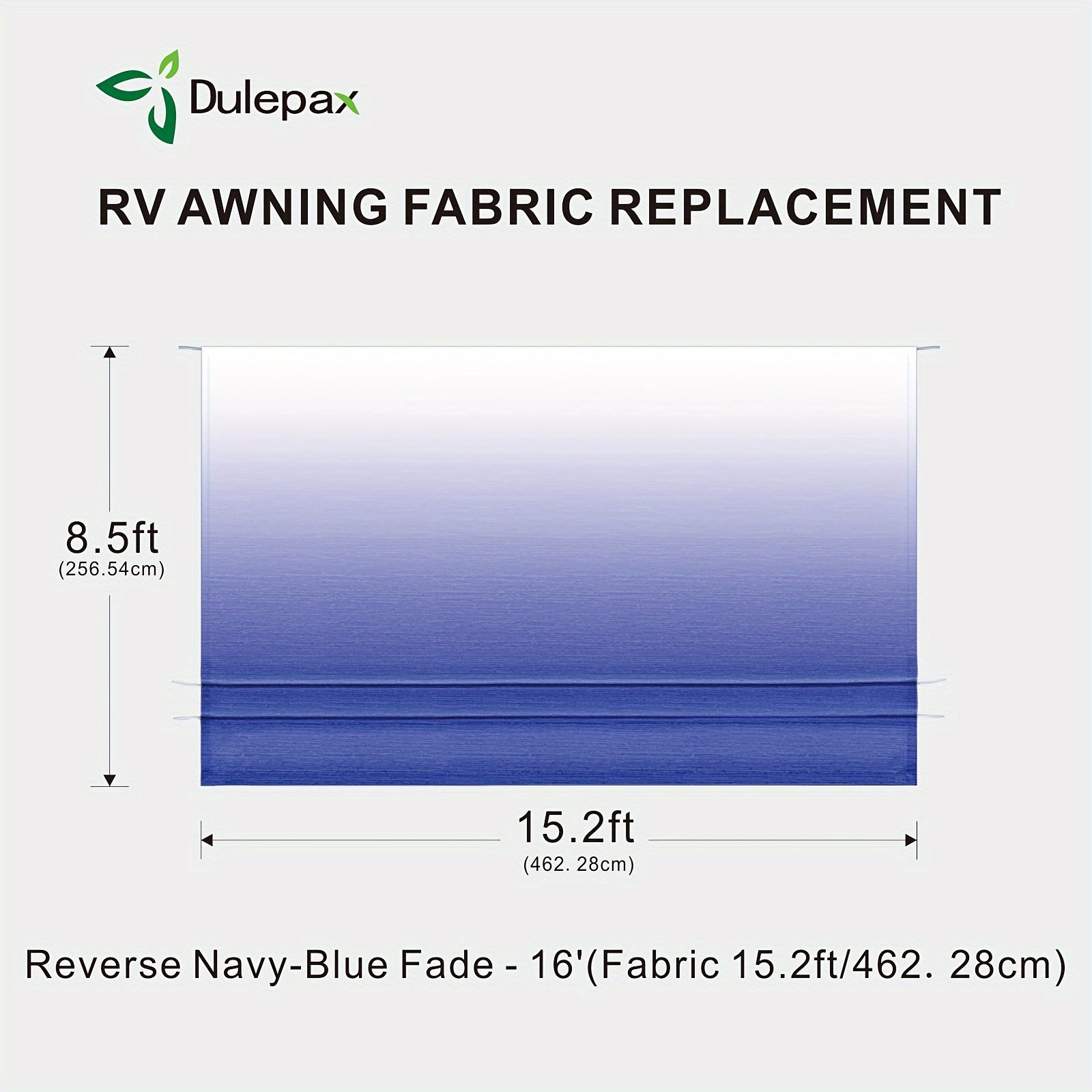RV Awning Fabric Replacement Heavy Duty 16oz Vinyl Fabric - Universal RV Awning Replacement for All Brands - Premium Faded Grey Blue