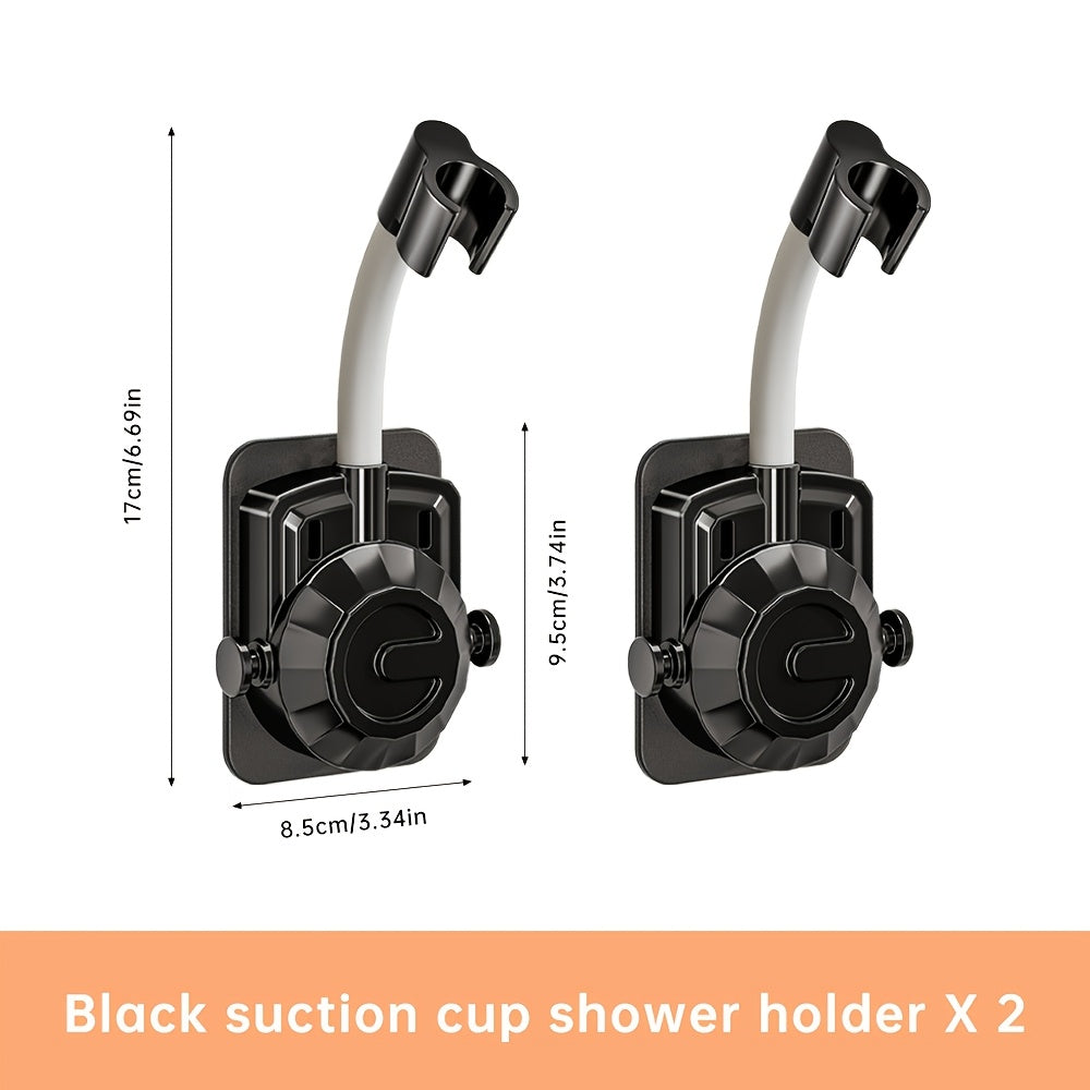 Musurjoy 1/2Pc Bathroom Wall Mount Shower Holder - Silver, No-Drill Shower Head Bracket, Wall-Mounted Without Wall Damage, Summer Shower Supplies, Father's Day Gift