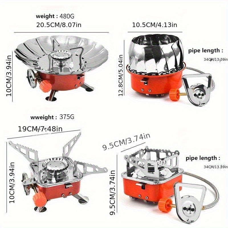 Portable Windproof Camping Stove - Stainless Steel, Foldable Design, Ideal for Outdoor Adventure, Hiking and Picnic