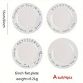4-Piece Set, 6-Inch Ceramic Plates, Breakfast Plate, Sandwich, Bread, Cake, Dessert & Fruit Plate, Salad Plate – Perfect for Home Kitchen, Simple Modern Nordic Style Ceramic Flat Dish Tableware, Microwave & Dishwasher Safe