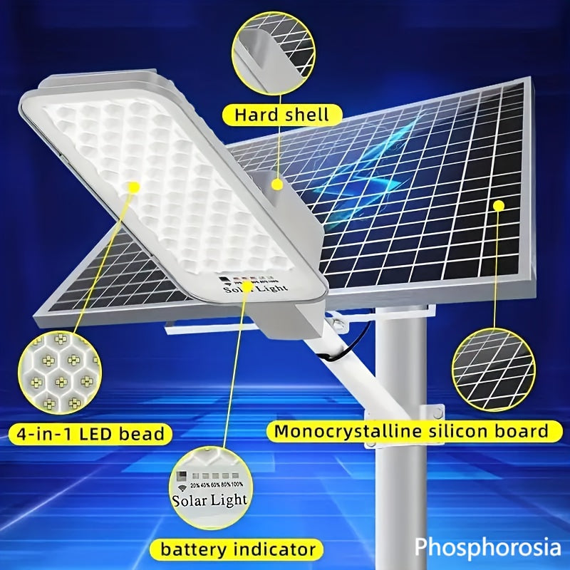 Solar Street Light, Solar LED Wall Light, Solar Courtyard Light, Outdoor Lighting, 6000mAh Lithium Battery, Smart Light Control, with Remote Control, Solar Charging