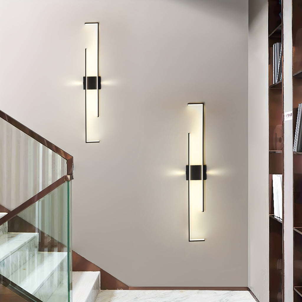 Ganeed Minimalist Geometric Wall Light - Adjustable LED Lighting with Remote Control, Length 43.3 Inches / 109 cm, Modern Art Design, Suitable for Bedroom, Living Room, Hallway, Stairs and Entryway - Easy to Install, Energy Saving