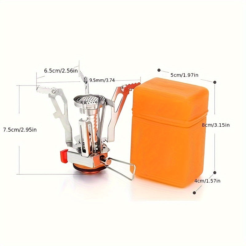 ZRF Ultra-Compact Stainless Steel Portable Gas Stove with Storage Case – Lightweight, Easy to Pack, Ideal for Outdoor Hiking, Camping, Fishing & Picnic, Camping Stove, ZRF
