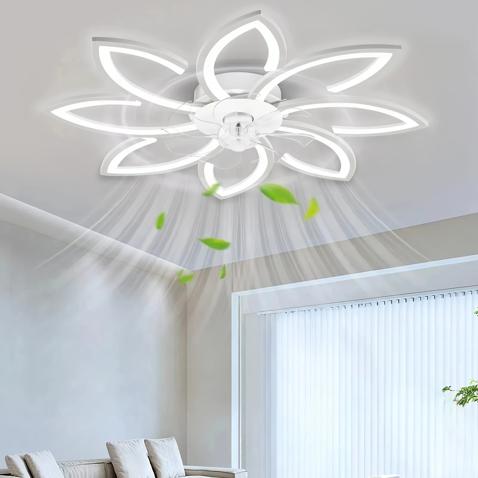35 Inch Ceiling Fan with Light, Modern LED Acrylic Ceiling Fan Light, Dimmable & Speed Adjustable, Reversible Motor, Ideal for Living Room, Bedroom, Kitchen