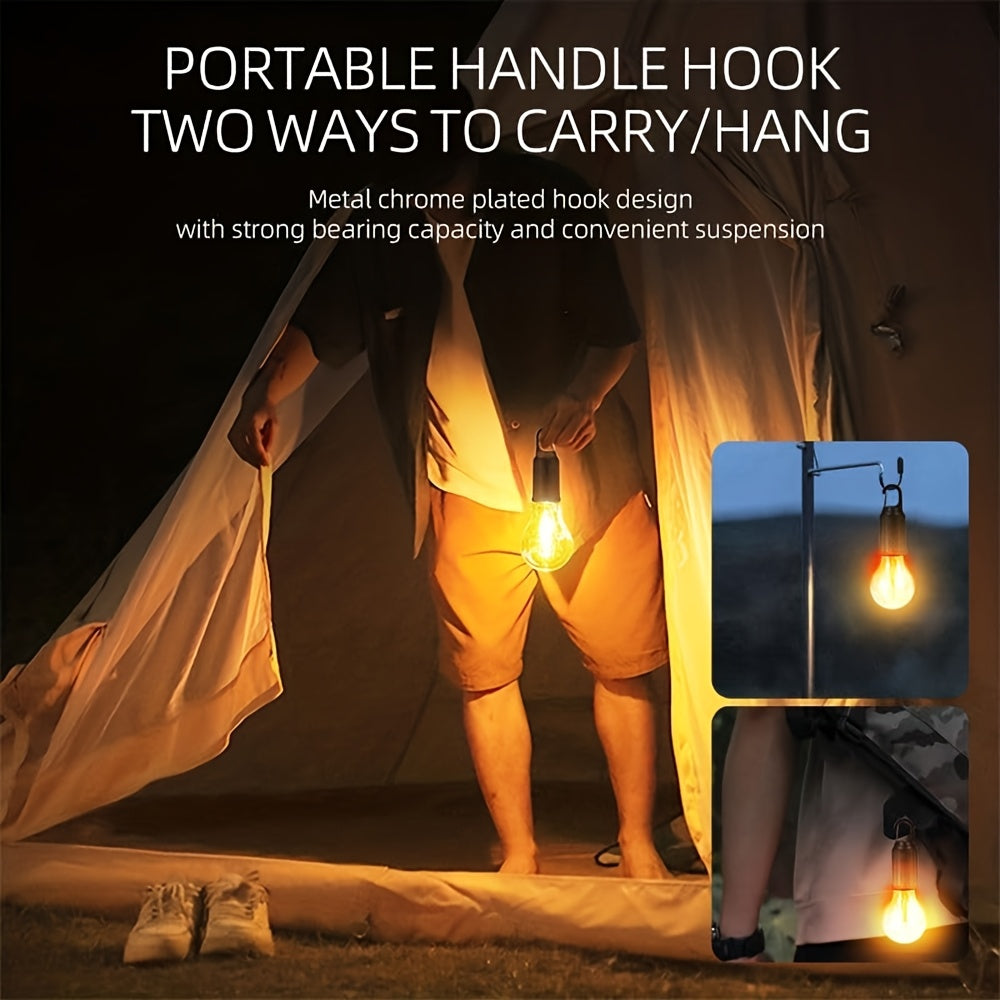 Solar tent bulb rechargeable portable LED lantern 3 lighting modes tent light, with clip hook, suitable for hiking, backpacking, emergency power outages, IP54 protection rating