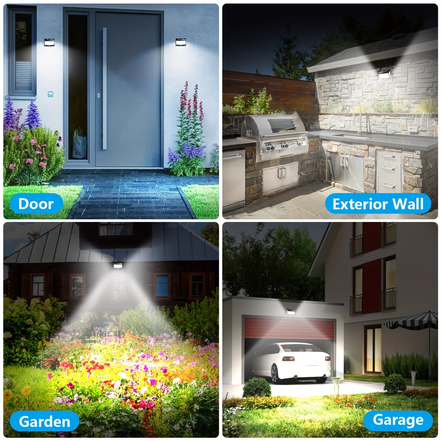 1/2/4 Pack Solar Outdoor Wall Light, Equipped with 468 LED Beads, with PIR Motion Sensor, Outdoor Solar Street Light Features 3 Lighting Modes, IP65 Protection Rating, Perfect for Courtyard Garden