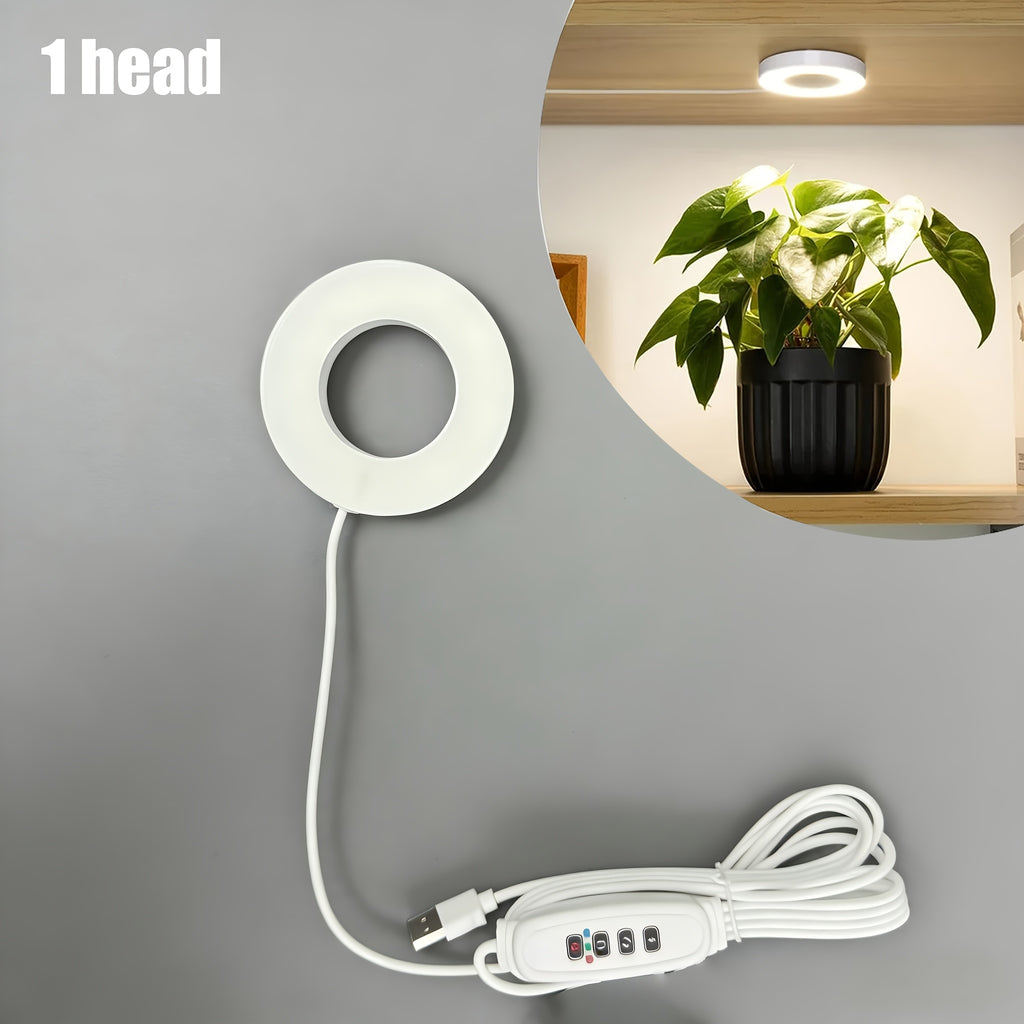 LED Plant Grow Light, Auto On/Off with 3 Adjustable Color Modes, Full Spectrum Plant Lamp, 10 Brightness Levels & Timing Mode, Ideal for Indoor Plants, Herbs and Flowers. Durable Plastic Construction, USB Powered, No Battery Required