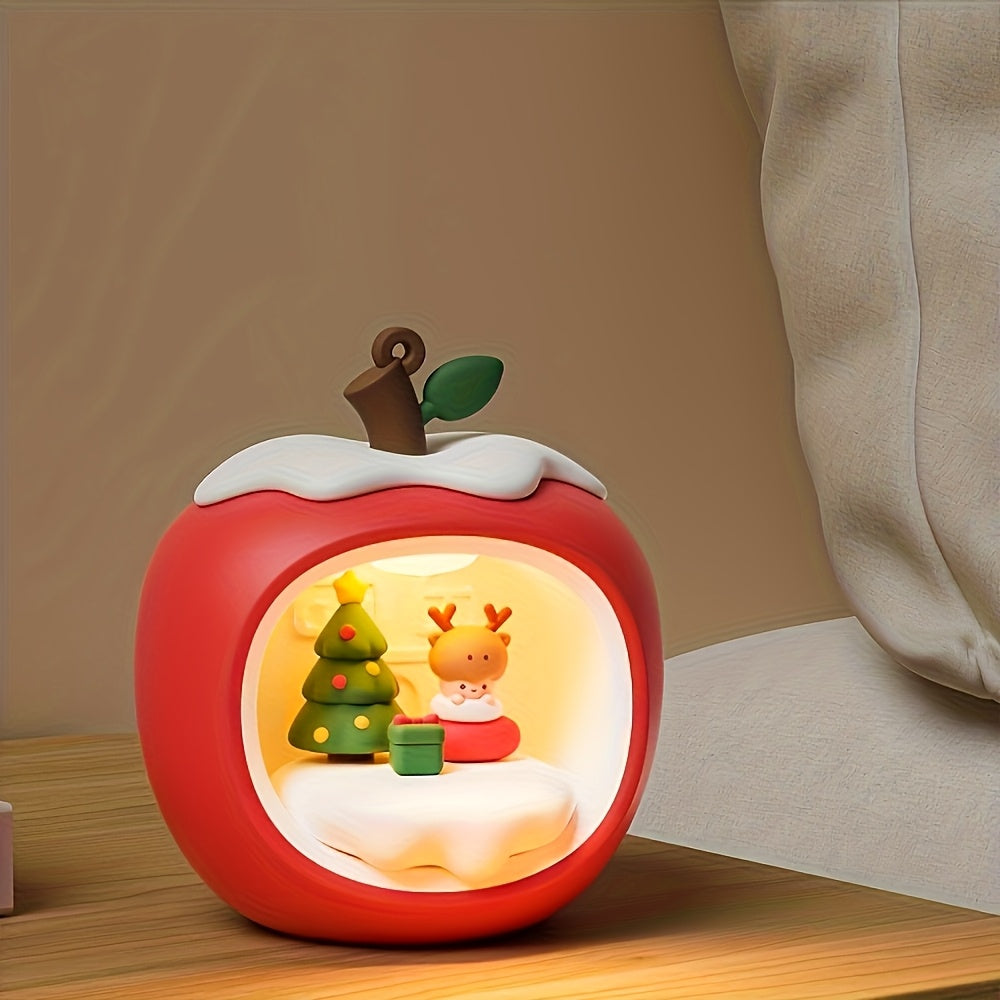 Apple 聖誕 LED 智慧燈，觸控感應檯燈，壁掛式夜燈含掛繩，室內氛圍燈，臥室床頭燈，適用於客廳、臥室、辦公室，聖誕禮物