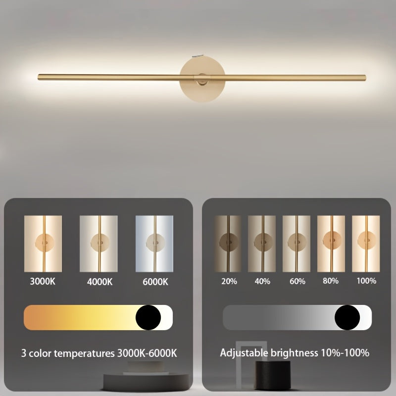 Rechargeable High-Capacity Battery Metal Light Tube Suitable for Picture Display Light, Hallway, Living Room Decoration and Various Scenes, 360° Rotating Cordless Wall Light, Multiple Brightness Levels Adjustable