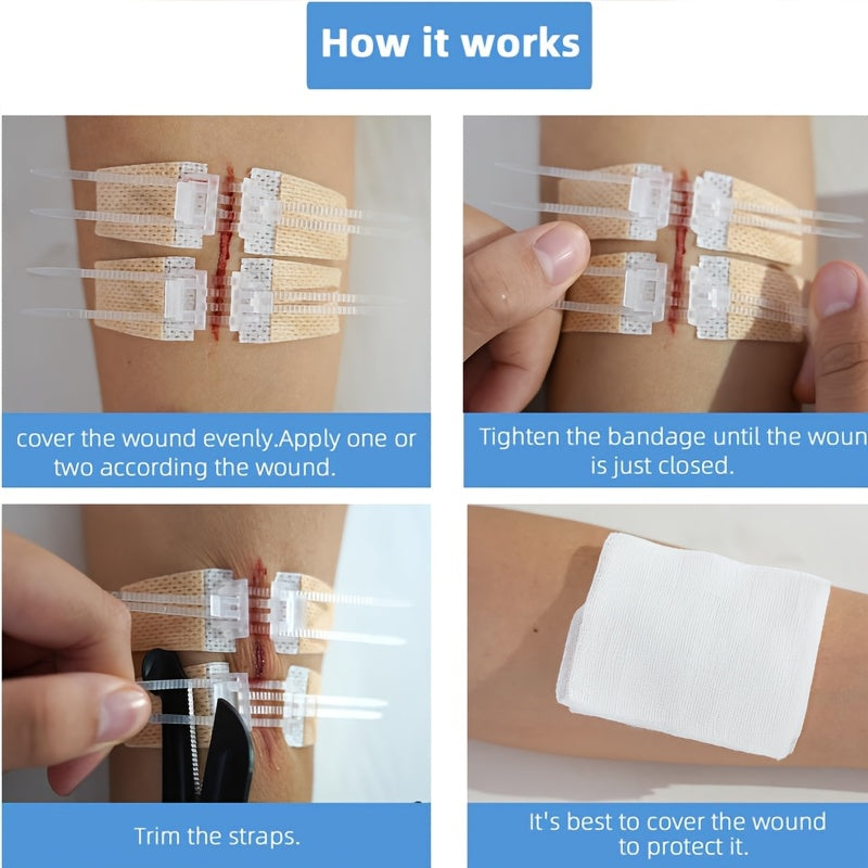 6片装蝴蝶形伤口贴片——无拉链式速效皮肤贴，蝴蝶形状粘性创可贴，适用于割伤、擦伤，居家旅行急救必备（无痕设计）