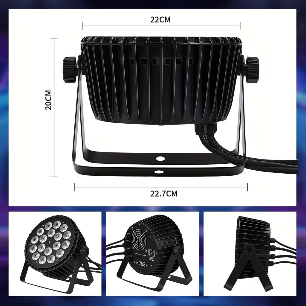 LED 18X10W RGBW 4-in-1 Par light 180W, with remote control, stage light, LED lighting, ambiance light, effect light, supports DMX512 signal transmission, suitable for DJ, disco, KTV, wedding parties, group broadcasts