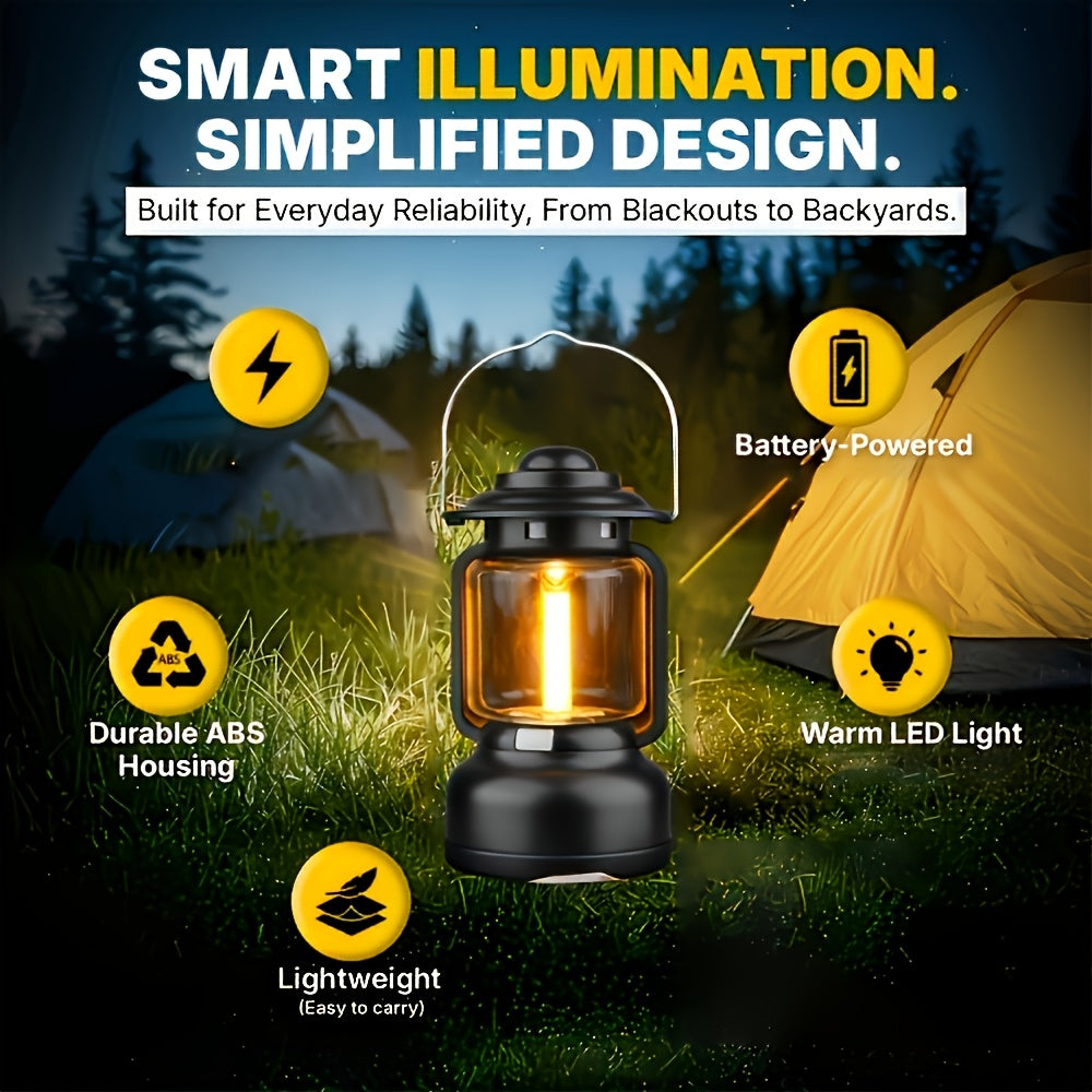 Rechargeable Vintage LED Camping Lantern, 7 Lighting Modes, Portable Outdoor Tent Light Flashlight, Emergency Lighting, Multi-use for Camping Hiking Travel Home