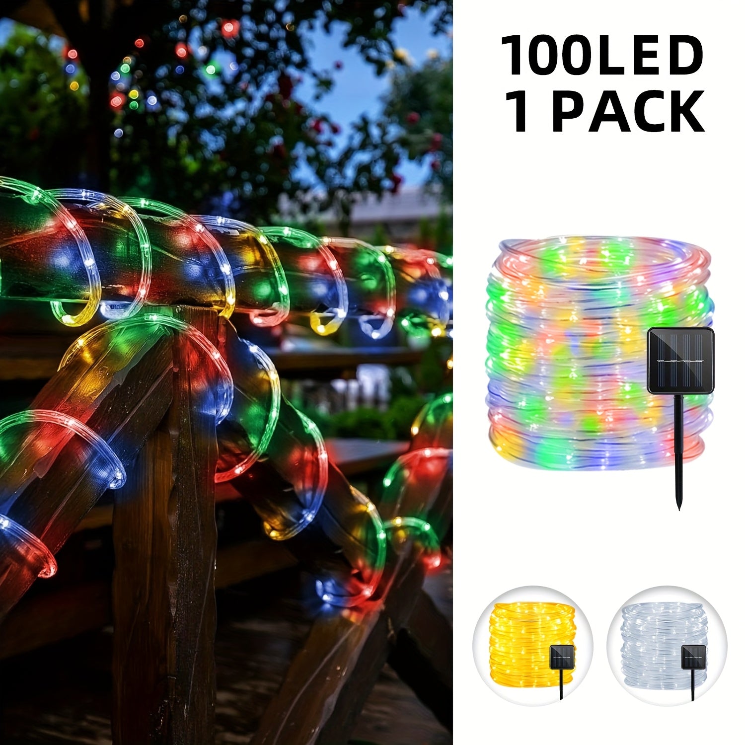 A set of outdoor solar garden lights, water pipe lights, tube lights with 8 flashing modes, IPX4 protection rating, angle theme, suitable for Christmas, gardens, shops, parties, weddings and other scenes, three colors optional