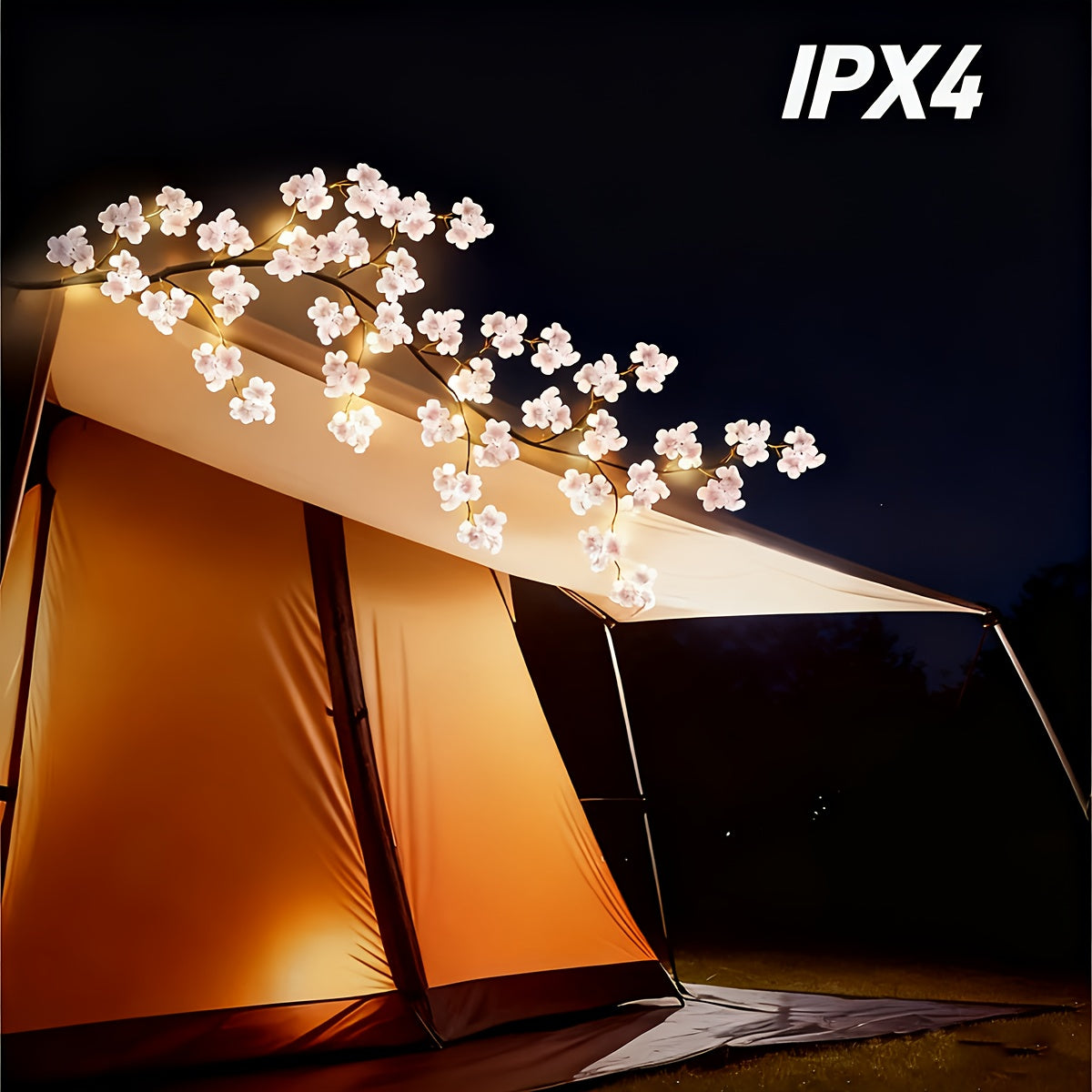 1件，190厘米/74.8英寸樱花枝户外灯，IPX4级USB供电8模式仙女DIY花环灯，适用于房间墙壁、庭院、婚礼、万圣节圣诞装饰（不含电池）