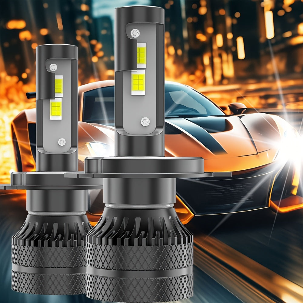 2-Pack H7 LED Headlight Bulbs, Super Bright 6500K White Light, 24750 Lumens, Compatible with H1, H4, H7, H11, HB3, 9005, HB4, 9006, HIR2, 9012, 600% Brightness Increase, 12 LED Chips, for Motor Vehicles - B0045, No Battery Included