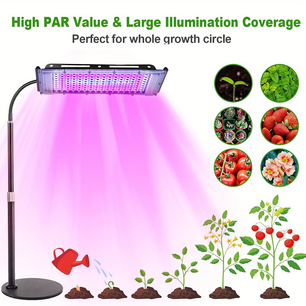 Desktop Indoor Plant Grow Light, 144 LED Full Spectrum Grow Lamp, Large Size Adjustable Height Flexible Gooseneck Plant Light