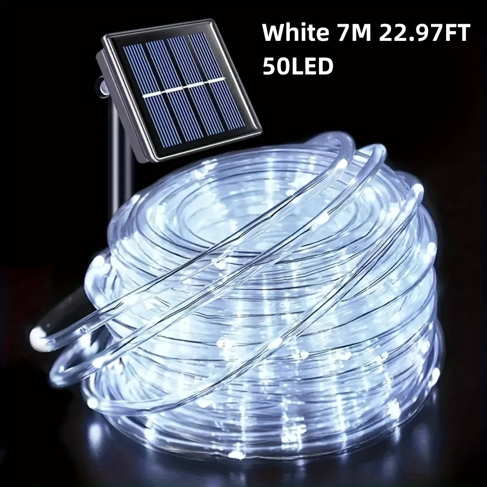 1 件户外太阳能灯管，22/39/72 英尺 50/100/200 LED 灯串，8 种模式花园绳灯装饰婚礼圣诞节万圣节复活节感恩节，露台门廊游泳池圣诞树，派对户外装饰灯，持久续航防风防雨