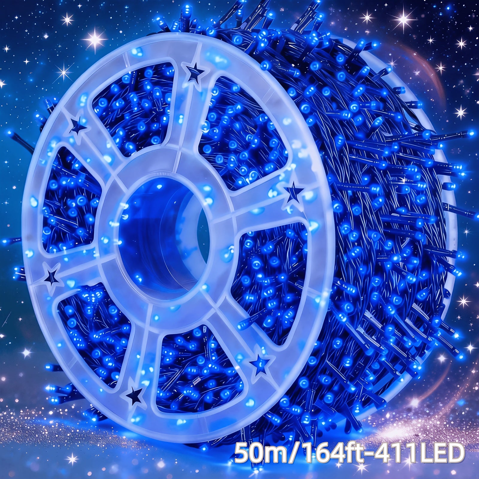 LED串灯 411颗/331颗/271颗/191颗灯珠 8种模式 IPX4级防溅户外仙女灯 适用于圣诞、情人节、复活节、万圣节、感恩节、跨年夜、独立日、光明节、排灯节、婚礼、花园、阳台、露台、派对装饰