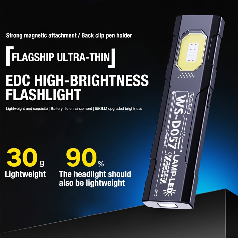 Outdoor LED Flashlight, Portable Mini Pocket Light, Floodlight Work Lamp, 5 Lighting Modes