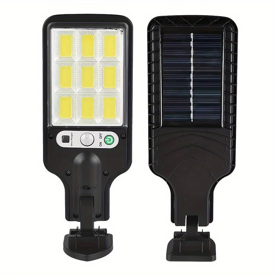 1 Piece 108/117COB Sensor Street Light, ABS Material, 28/60/72LED Ultra-High Power, Remote Control, 3 Functional Modes, Switchable Automatic Lighting in Darkness, High-Power Outdoor Recessed Mounting, Suitable for Roads