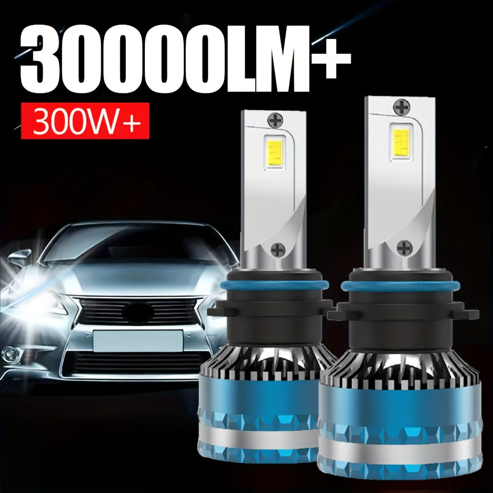 [2-Pack] Super Bright LED Car Lights H7/H1/H4/H8/H9/H11/9005/9006/9012 Universal, Fan Cooling, Aluminum Body, 6000K Pure White Light, Easy-to-Install Car Bulbs