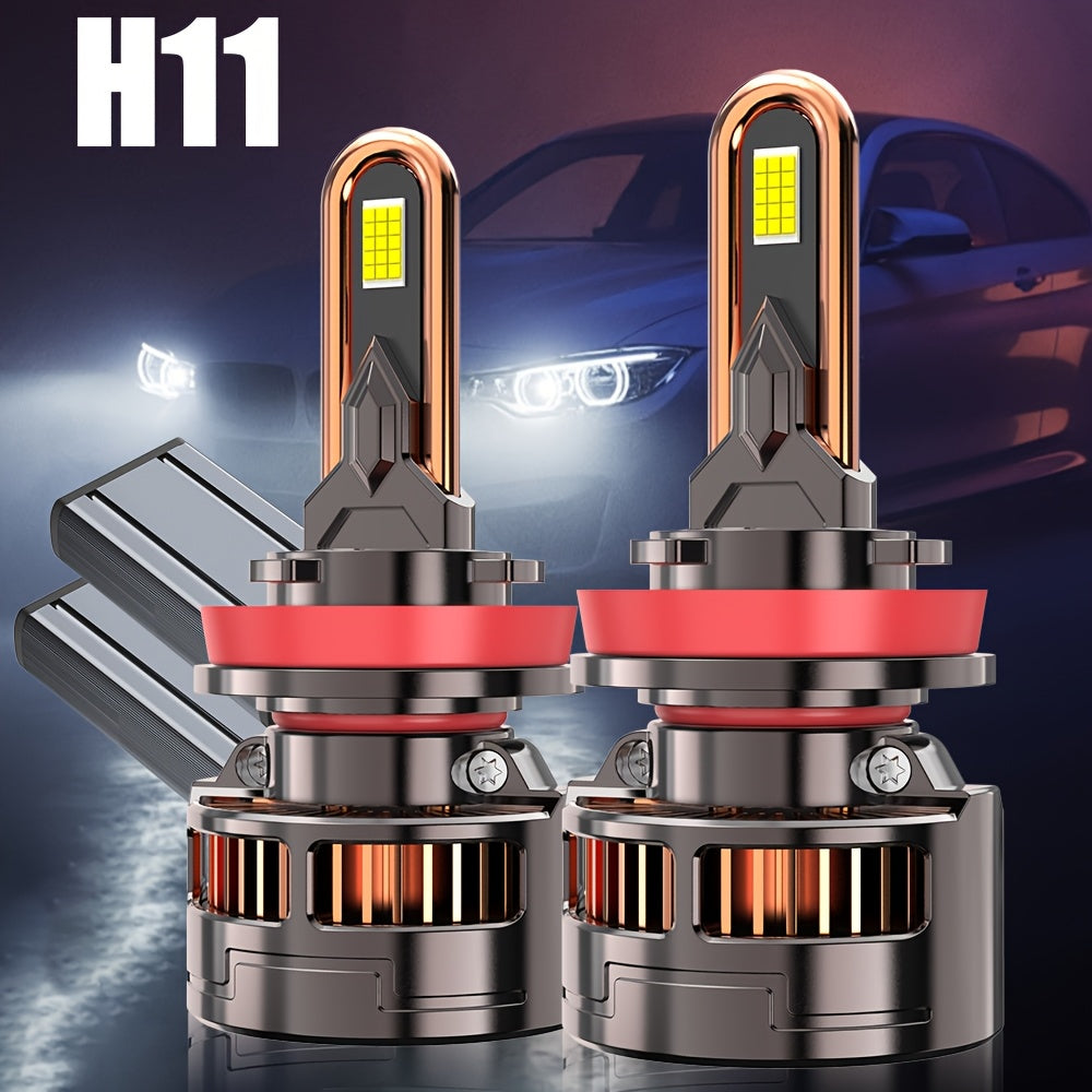 2pcs LED Car LED Headlight Bulbs, 7500K, 950% Brightness, 57200LM, Plug-and-Play, 300W, 9H1, H4, 9003, HB2, H7, H18, H8, H9, H11, H16, 9005, HB3, 9006, HB4, 9012, HIR2, Aluminum, 12-24V, 9570 CSP CHIP, No Battery Included