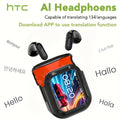 1个全新升级版 HTC NE20 TWS 真无线蓝牙耳机，支持131种语言翻译，高清LED显示屏和高保真无线耳机。 适合办公、运动、学习。 内置麦克风。 生日圣诞礼物