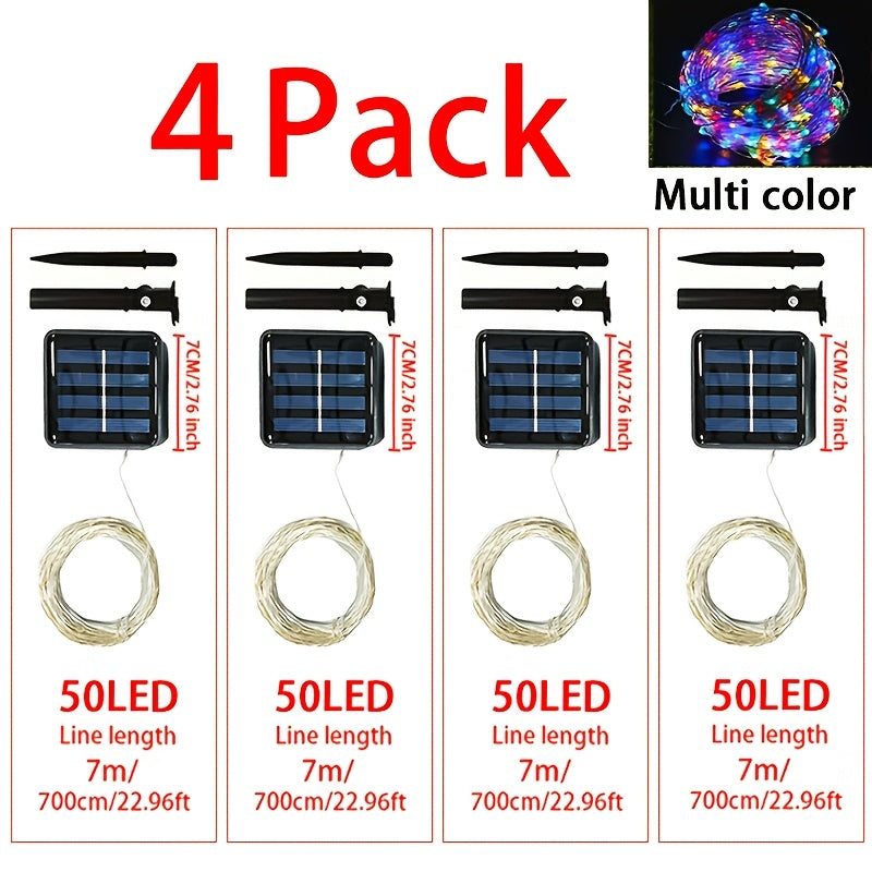 4套50LED×4/100LED×4/200LED×4/300LED×4，派对，婚礼，圣诞装饰，太阳能充电