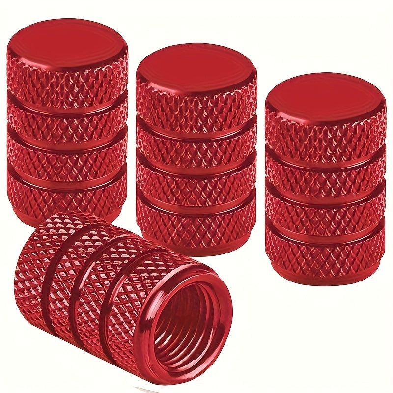 pcs Aluminum Tire Valve Caps - Corrosion Resistant, Durable, Windproof, Universal Fit for Cars, Trucks, Motorcycles, SUVs, Bicycles - Easy No-Tool Installation, Vehicle Maintenance, Stylish Metal Finish, High-Quality Construction