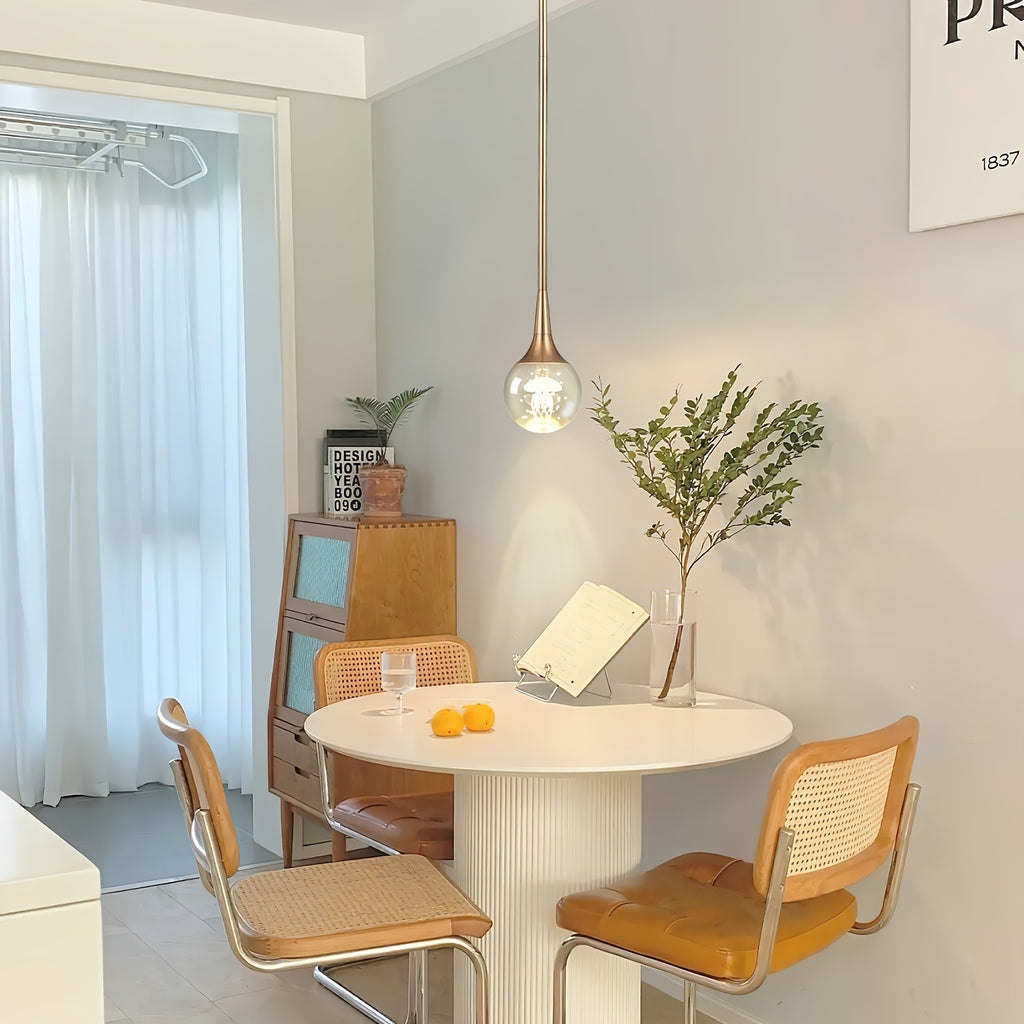 Enkerr modern mini LED jellyfish pendant light - height-adjustable teardrop-shaped chandelier, with crystal acrylic lampshade and gold finish, hardwired ceiling light, suitable for kitchen island, bedroom, bar (110V, with switch control)