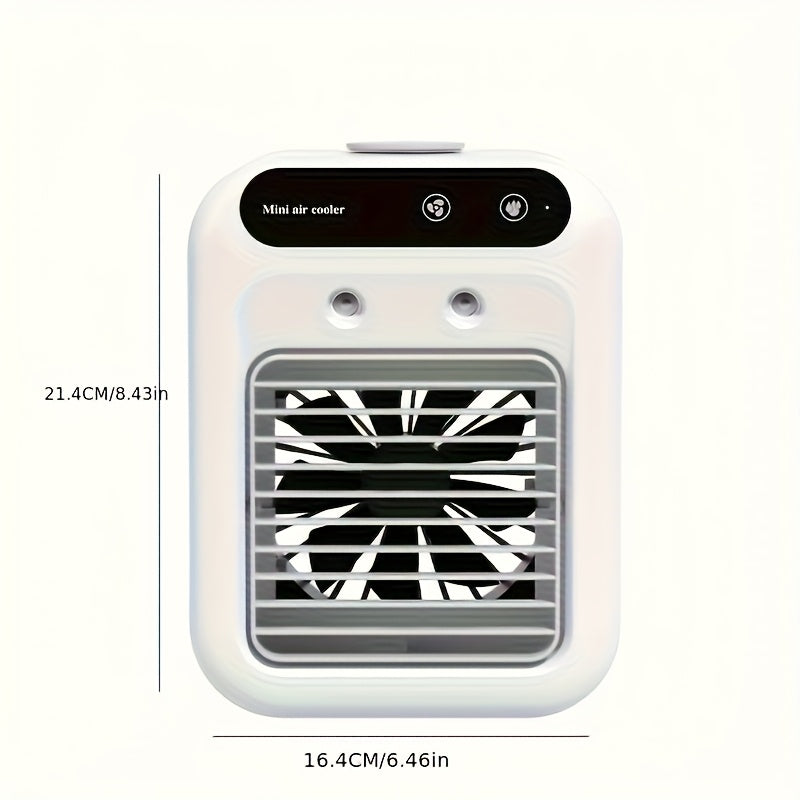 USB Rechargeable Mini Air Cooler Fan, Portable Desktop Cooling Device, Built-in Lithium Battery Wireless Design, USB Charging, Perfect for Home, Office and Dormitory