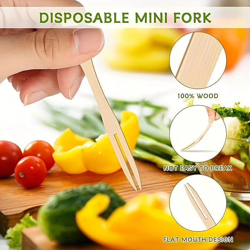 100/200/400 Pack – Fruit Forks, 3.5-Inch Disposable Mini Forks – Perfect for Cocktail Parties & Appetizers – Great for Christmas, Halloween, New Year