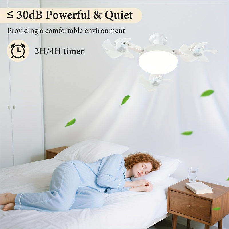 Ceiling Fan with Light, 3-Blade Ceiling Fan, E26 Socket, Dimmable Light, 3 Speed Levels, Flush Mount Ceiling Lamp with Remote, Decor for Bedroom Study, All Season Use