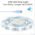 5V USB 超薄可裁剪 LED 灯带 暖白光冷白光 自粘背胶 宿舍化妆台楼梯橱柜衣柜展示柜氛围灯 卧室床头电视背景墙装饰灯 1/3/5 米