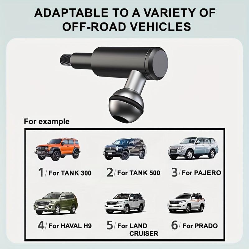 New Off-Road Vehicle Phone Holder, Universal Off-Road A-Pillar Handlebar Armrest Phone Holder, Truck A-Pillar Phone Holder, Car Aluminum Alloy Support Rod Phone Mount