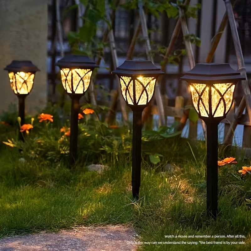12PC Outdoor Solar Retro Checkered Landscape Lawn Light, Lawn Projection Lighting, Solar Garden Light, Courtyard Light, Pathway, Patio, Lawn, Sidewalk, Private Driveway, Outdoor IP44 Waterproof Solar Light