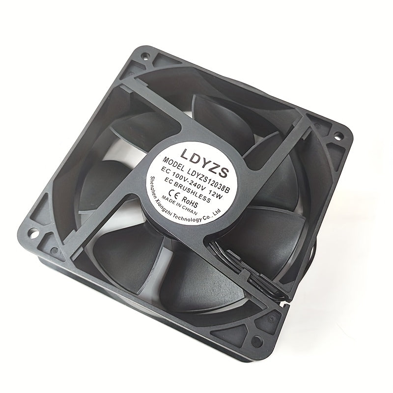 12038 12025 EC 100V-240V Universal AC 110V 220V Wide Voltage High Airflow Fan, 4.72 Inch/4.72 Inch Case Cooling Fan