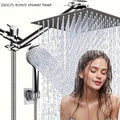 Shower Head - 8" High Pressure Rain Shower Head & Handheld Combo with 11" Extension Arm, 5-Setting Adjustable Leak-Proof, with Holder/Hose, Height & Angle Adjustable