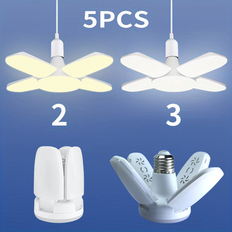 LED Four-Leaf Light Mini Folding Light 28W (Equivalent to 80W) 3000K 6500K Pendant Light Folding Light Suitable for Garage Indoor Lighting High Brightness Small Size Usable for 2 Years