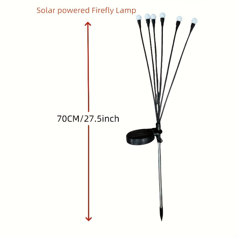 Outdoor Solar Courtyard Light, 6/8/10 LED Firefly Solar Courtyard Light, Waterproof Outdoor Decorative LED Light, Perfect for Outdoor Garden Paths and Lawn Decoration, Suitable for Halloween, Christmas, New Year and Ramadan Decoration