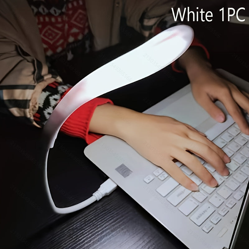 1PC/3PCS portable freely bendable USB hose LED night light, available in 1-pack and 3-pack red, blue, white color-mix set with independent touch control small night lights, USB-powered plastic reading light for bedroom, living room, laptop lighting