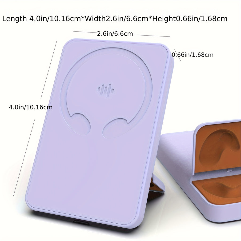 2-In-1 Magnetic Portable Charger And Earbuds: A 5000Mah Wireless Power Bank with Built-In True Wireless Stereo Earphones, Mag-Safe Battery Pack for Iphone 17, 16, 15/14/13/12, Compatible with Galaxy S6-S24 And Android Devices