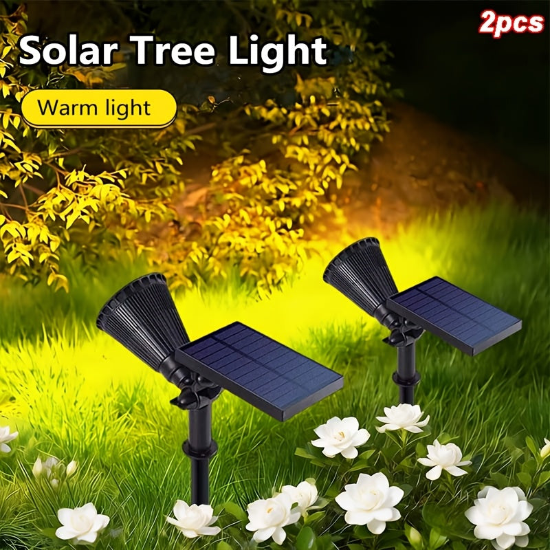 Outdoor Solar Spotlight Set, Available in 1/2/4 Packs, Landscape Light, Equipped with 18 LEDs, IP44 Waterproof Rating, Smart Light Sensor Function, Perfect for Outdoor Decoration in Courtyards, Gardens, Lawns, Walkways and Furniture Design