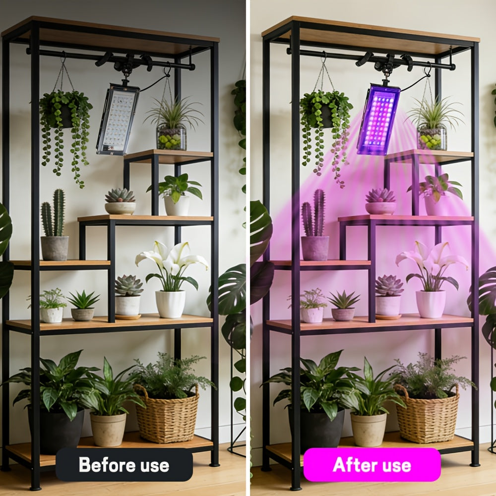 Full Spectrum Plant Grow Light, 50 LED Beads, 5V USB Powered with Flexible 3-Claw Bracket, Multi-Angle Adjustable, 1.5M Switch Power Cord Included, Accelerate Plant Growth, Ideal for Greenhouse, Nursery and Home Gardening