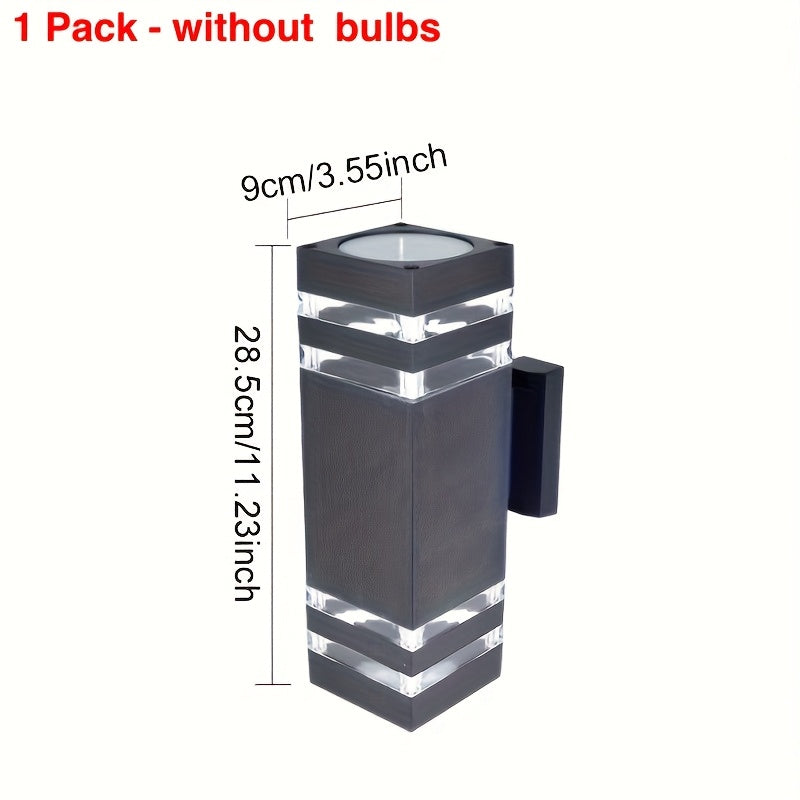 2-Pack, IP44 Plastic Outdoor Wall Light, Up and Down Light Emission, E27 Socket, Hardwired, Suitable for Exterior Wall Lighting of Courtyard, Park, Garage, Porch, etc., Modern Balcony Light Staircase Wall Light, Bulb Not Included